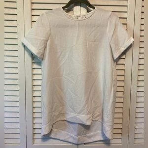 Madewell Off-White Crepe Short Sleeve Keyhole Back Blouse Size Small